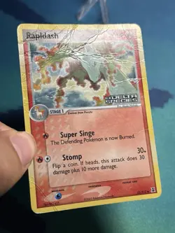 Rapidash 52/113 EX Delta Species Stamped Reverse Holo Pokemon TCG Card DMG - Image 3