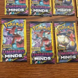 Lot of 10 Pokemon Unified Minds Sun & Moon 3 Card Mini Booster Packs - Image 5