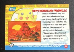 New Friends And Farewells Pikachu’s Vacation TOPPS Pokemon Movie 1999 Card #59 - Image 2