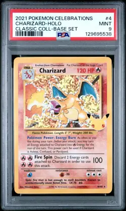 PSA 9 Charizard Celebrations Classic Collection Base Set Holo Pokemon Card #4 - Image 1