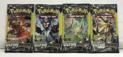 Pokemon TCG SM Ultra Prism 3-Card Mini Booster Packs Art Set Lot of 4 SEALED - Image 1
