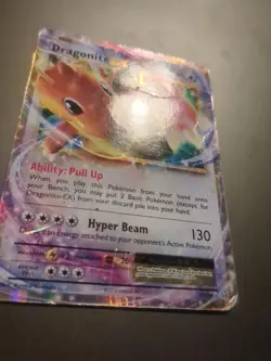 Pokemon XY Evolutions Dragonite EX Rare 72/108 Holo Card 2016 - DMG - Image 2