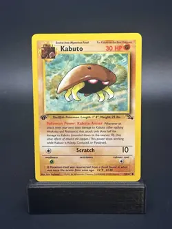 Pokemon TCG Kabuto Fossil 1st Edition Common Card 50/62 LP - Image 1