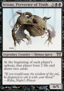 Moderatly Played, English - 1 x MTG Seizan, Perverter of Truth Champions of Kami - Image 1
