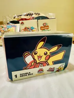 Pokemon WCS 2025 Pokemon Center Exclusive Varsity Pikachu Double Deckbox - Image 1