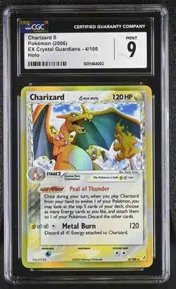 CGC 9 CHARIZARD 4/100 HOLO EX CRYSTAL GUARDIANS DELTA SPECIES POKEMON MINT - Image 1