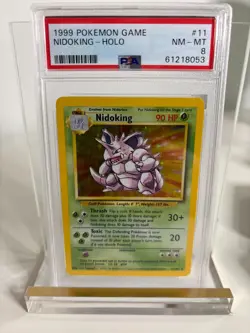1999 Pokemon TCG Base Set Nidoking-Holo #11/102 PSA 8 NM - MT - Image 1
