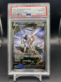 Pokemon TCG Arceus v Full Art Alt 166/172 Swsh09 Brilliant Stars PSA 10 Gem Mint - Image 1