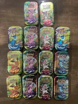 Pokemon Scarlet & Violet Prismatic Evolutions Mini Tins Sealed and Brand New x14 - Image 1