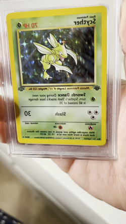 1999 Pokemon 1st Edition Jungle Scyther Holo PSA 8 NEAR MT - Image 2