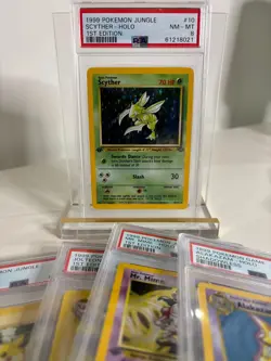 1999 Pokemon 1st Edition Jungle Scyther Holo PSA 8 NEAR MT - Image 5