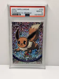 2000 TOPPS CHROME EEVEE POKEMON T.V. SPARKLE #133 PSA 10 GEM MINT RARE - Image 1