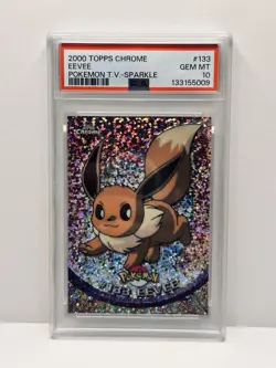 2000 TOPPS CHROME EEVEE POKEMON T.V. SPARKLE #133 PSA 10 GEM MINT RARE - Image 2