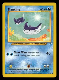 Mantine 74/105 Common Neo Destiny WOTC Pokemon NM - Image 1