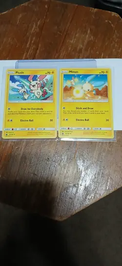 Pokemon Minun 54/168 & Plusle 53/168 Both Unplayed 2018 Celestial Storm - Image 1