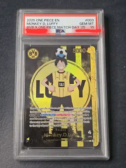 [PSA 10] Monkey D Luffy ST13-003 BVB Borussia Dortmund ONE PIECE Matchday Promo - Image 1