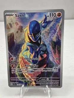 Pokemon Card TCG: Sawk 130/086 Sv: White Flare Illustration Rare Near Mint - Image 1