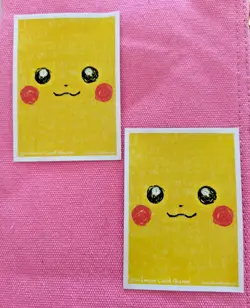 Pokemon Card Game Deck Shield Sleeve 2 Sheets Pikachu Face - Image 1
