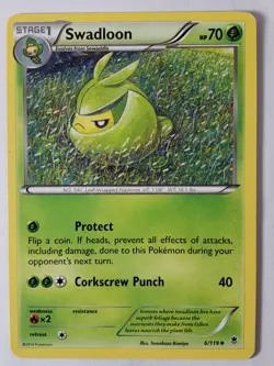 Swadloon 6/119 LP - Phantom Forces Pokemon Card - Tomokazu Komiya Art - Image 1