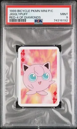 1999 Pokemon Jigglypuff Mini Playing Card Poker Bicycle PSA 9 Mint POP 2!! - Image 3