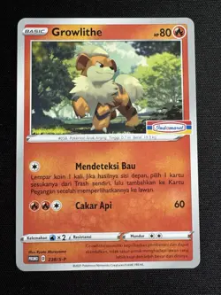 Pokemon 2021 Indonesian Growlithe Card 238/S-P Stamped Indomaret - Image 1