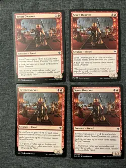 4x Seven Dwarves - NM - Throne of Eldraine - MTG Magic The Gathering - Image 1