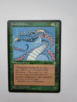 1995 Magic The Gathering Ice Age Scaled Wurm Card - Image 1