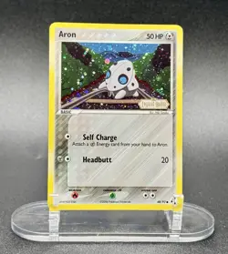 Aron 48/92 Stamped Pokemon EX Legend Maker 2006 Reverse Holo Vintage Swirl LP - Image 2