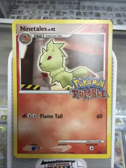 NINETALES 3/16 HOLO STAMP POKEMON RUMBLE LP-MP - Image 1