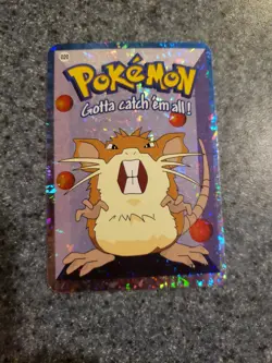 Pokemon 2000 Licensed Vending Machine Prism Holo Sticker - 020 Raticate NM - Image 1