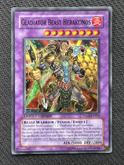 Yugioh Gladiator Beast Heraklinos Limited Edition Super Rare TDGS-ENSE2 NM - Image 1