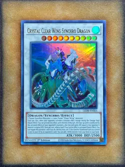 Yugioh Crystal Clear Wing Synchro Dragon LED8-EN005 Ultra Rare 1st Ed NM - Image 1