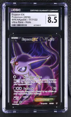 CGC 8.5 Espeon EX 2016 BREAKpoint 117/122 Ultra Rare Holo Pokemon Card - Image 1
