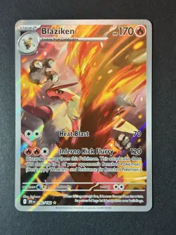 Pokemon Destined Rivals EX Blaziken 192/182 NM Full Art illustration Rare Card - Image 1