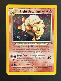 Pokemon TCG Light Arcanine Neo Destiny Holo Rare Card 12/105 - Image 1