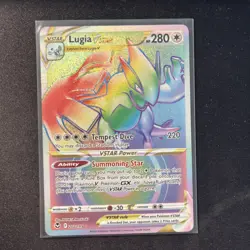 Pokemon TCG Lugia VSTAR Rainbow Secret Rare Holo Card Silver Tempest 202/195 NM - Image 1