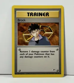 Brock Gym Heroes 98/132 Vintage Trainer Rare Pokemon Card - NM - Image 1