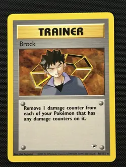 Brock Gym Heroes 98/132 Vintage Trainer Rare Pokemon Card - NM - Image 2