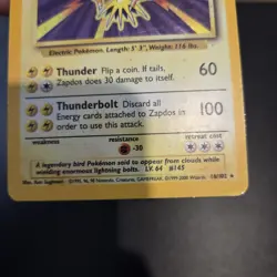 Pokemon Card - Zapdos Base Set 16/102 Holo Rare WOTC 4th Print 1999-2000 - Image 2