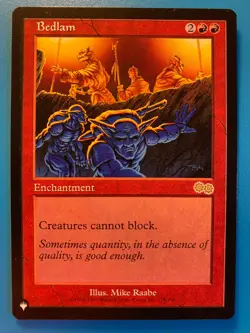 MTG 1x Bedlam # 175 The List - Urza's Saga Legacy Magic the Gathering Card x1 NM - Image 1