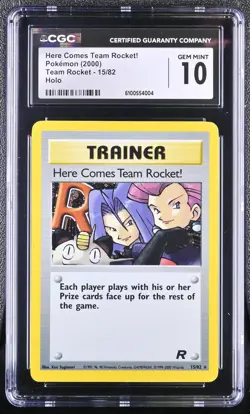 POKEMON 2000 HERE COMES TEAM ROCKET! #15 Unlimited HOLO ⭐CGC 10 GEM MINT⭐ - Image 1
