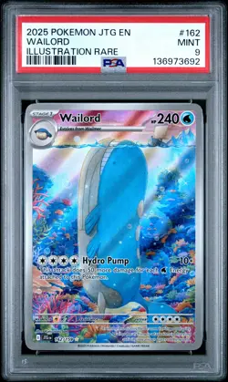 2025 Pokemon JTG EN-Journey Together Wailord Illustration Rare PSA 9 #162 - Image 1