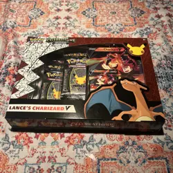 Pokemon Celebrations Lance's Charizard V Box 25th Anniversary (Small Top Crease) 820650101625 - Image 1