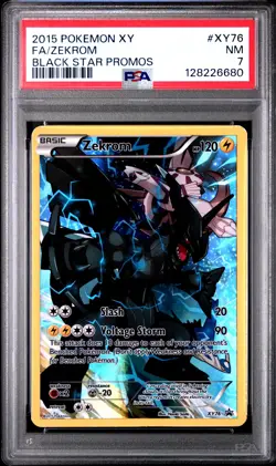 2015 POKEMON XY BLACK STAR PROMOS #XY76 FULL ART/ZEKROM PSA 7 - Image 1