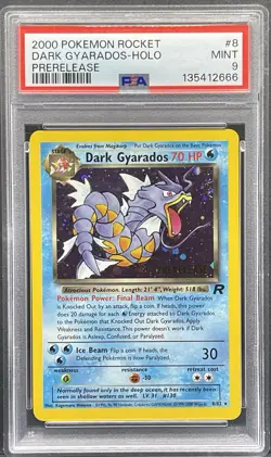2000 Pokemon Rocket Dark Gyarados Prerelease PSA 9 - Image 1