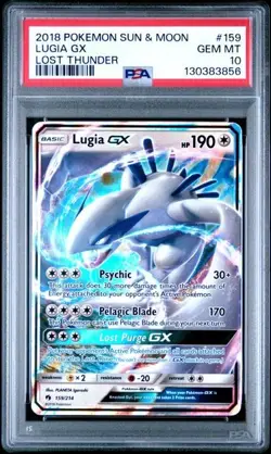2018 Pokemon SM Lost Thunder Lugia GX #159 PSA 10 - Image 1