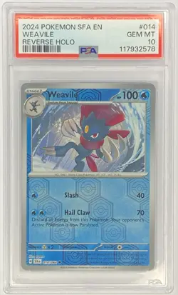 2024 Pokemon SFA Shrouded Fable Weavile #014 PSA 10 Gem Mint Reverse Holofoil - Image 1