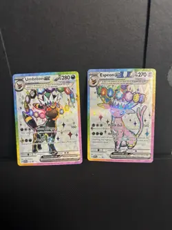 Pokemon Umbreon and Espeon Black Star Promo SVP175 SVP176 Figure Collection NM/M - Image 1