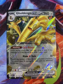 Pokemon TCG Gholdengo EX Paradox Rift 139/182 Holo Double Rare Pokemon TCG NM - Image 1