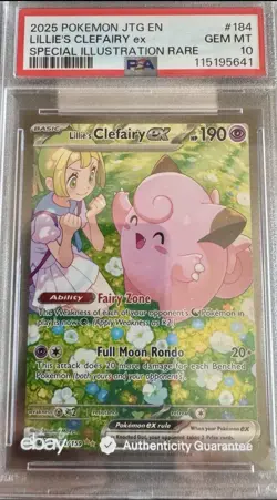 2025 POKEMON JTG EN-JOURNEY TOGETHER #184 LILLIE'S CLEFAIRY EX PSA 10 - Image 1